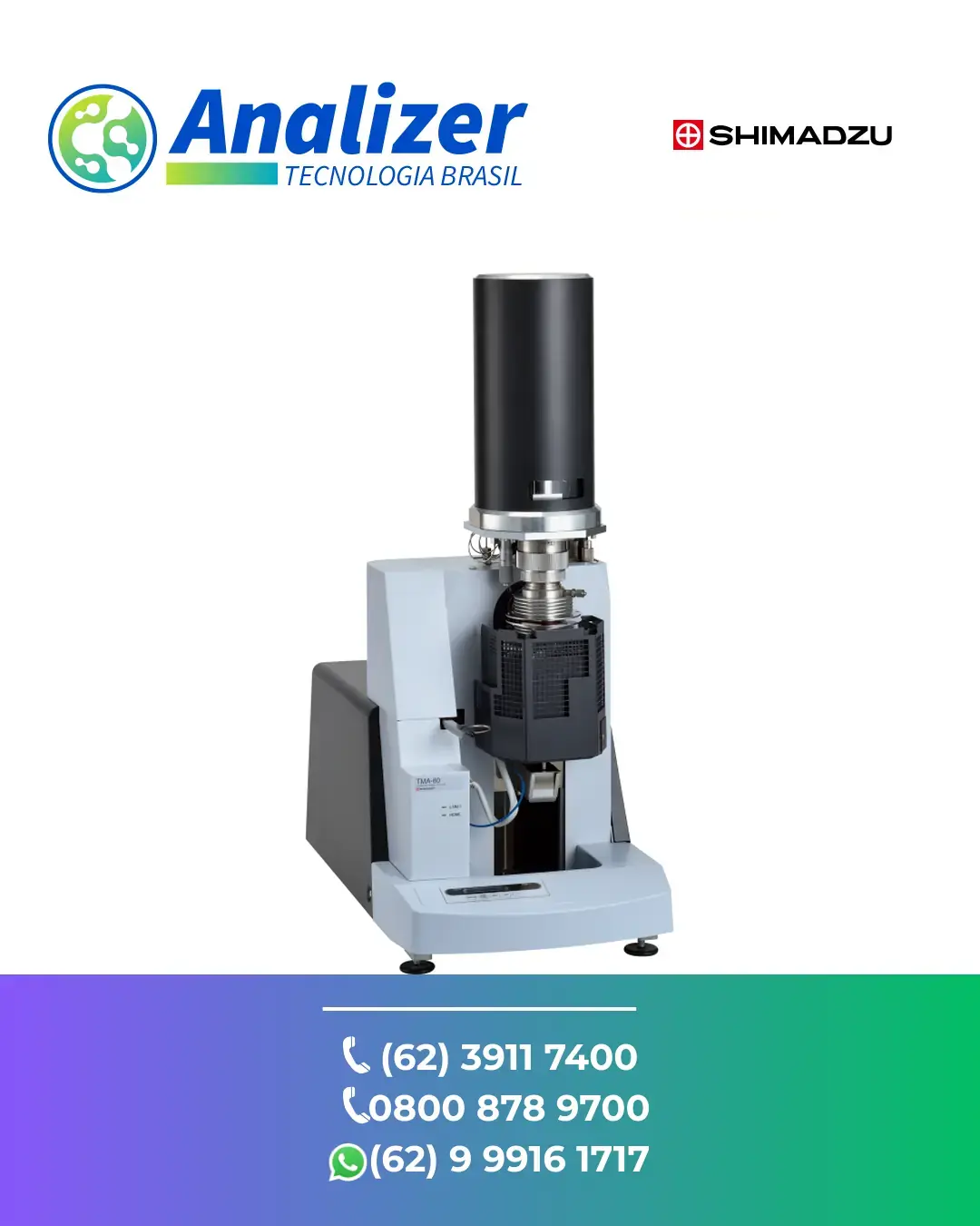 AJUSTE ANALIZADOR TERMOMECANICO TMA 60 SHIMADZU BRASIL
