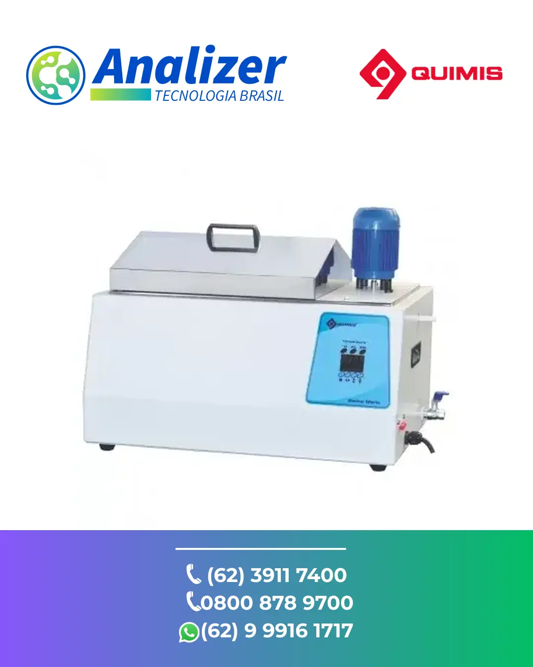 AJUSTE BANHO MARIA DIGITAL COM RAMPAS E PATAMARES Q215S2 QUIMIS BRASIL