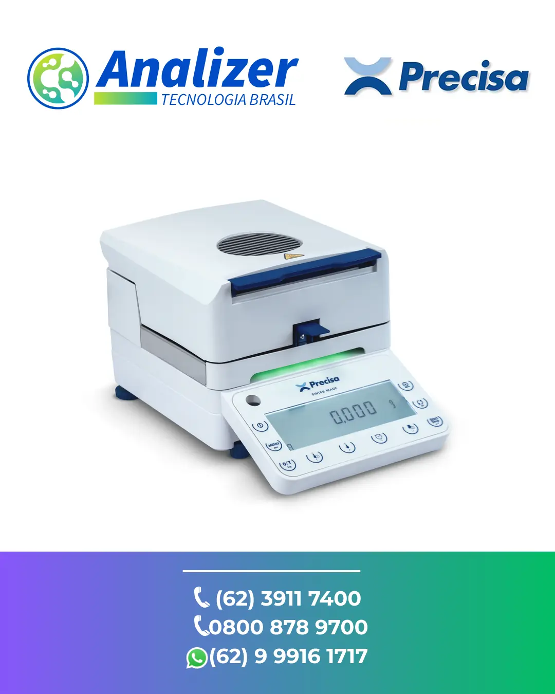 ASSISTÊNCIA ANALISADOR DE UMIDADE SERIES 530 PRECISA BRASIL