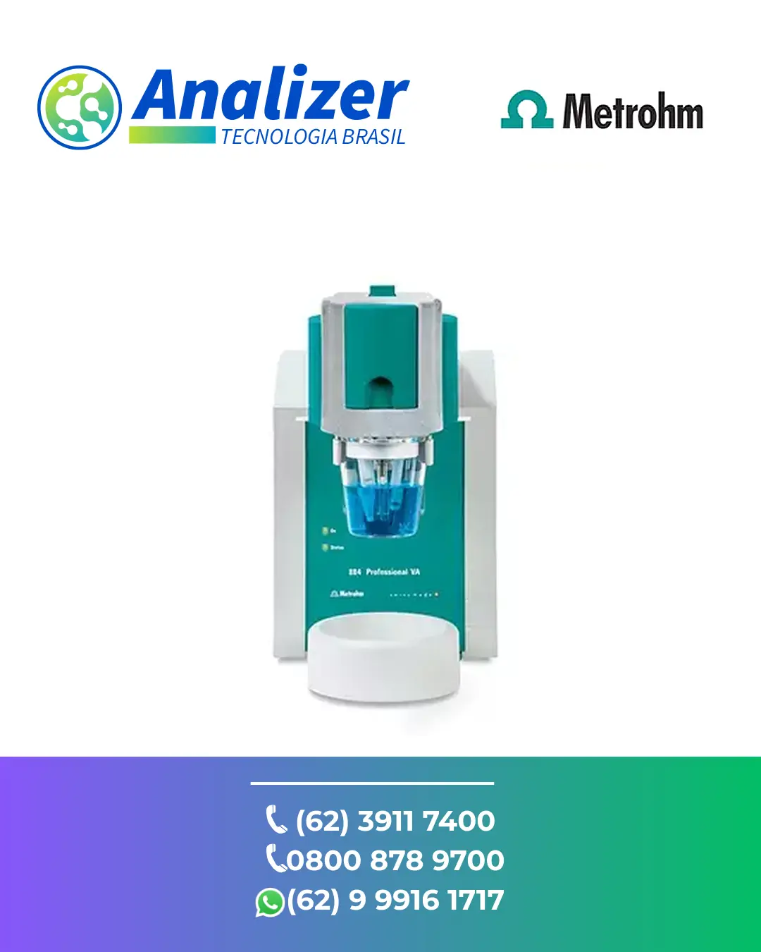ASSISTÊNCIA ANALISADOR VOLUMETRICO 844 PROFESSIONAL MANUAL METROHM BRASIL