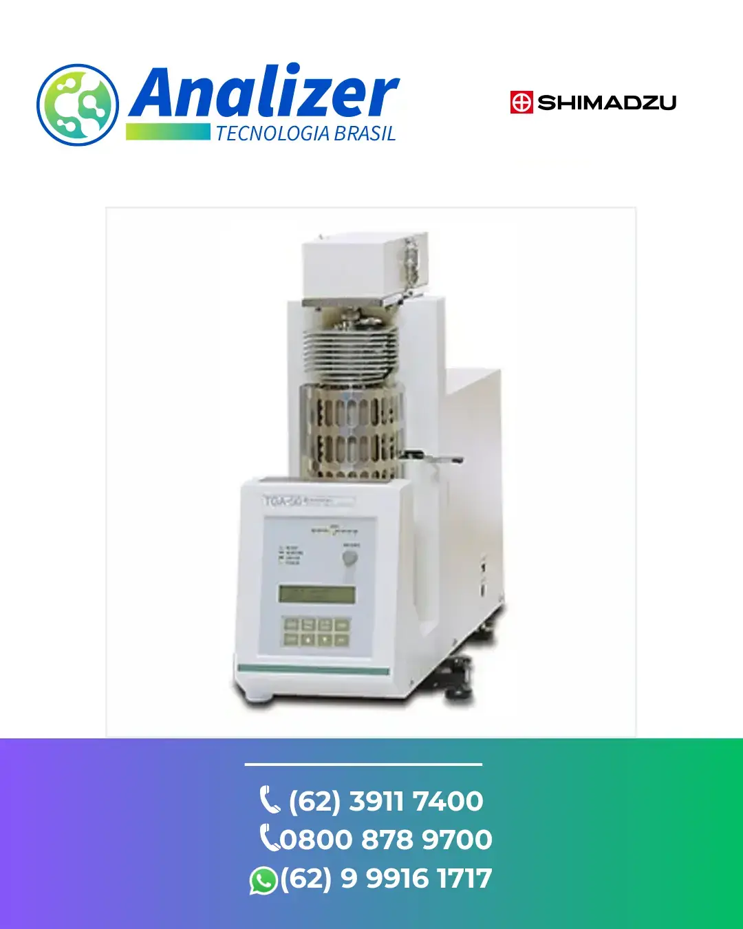 ASSISTÊNCIA ANALIZADOR TERMOGRAVIMETRICO TGA 50 SHIMADZU BRASIL
