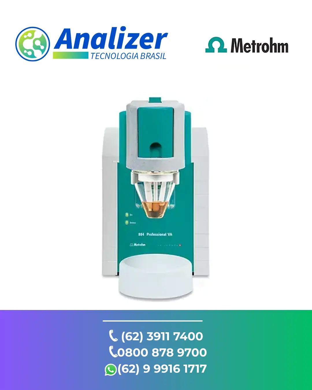 ASSISTÊNCIA TÉCNICA ANALISADOR VOLUMETRICO 844 PROFESSIONAL METROHM BRASIL