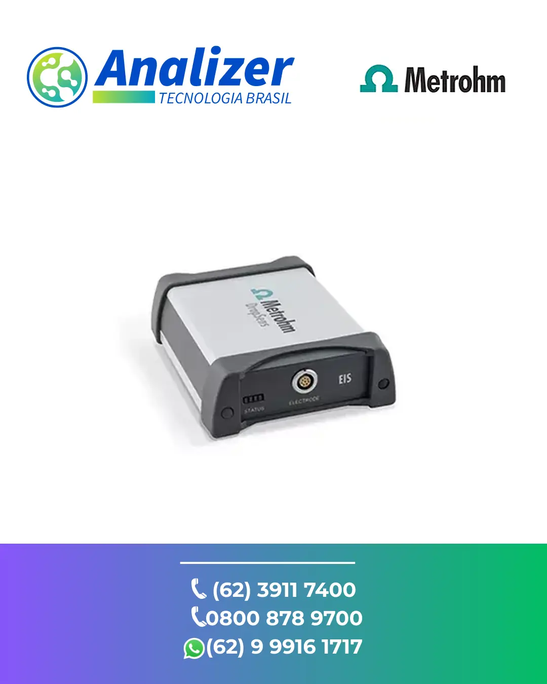 ASSISTÊNCIA TÉCNICA BIOPOTENCIOSTATO GALVANOSTATOS EIS DRP STAT I 400S METROHM BRASIL