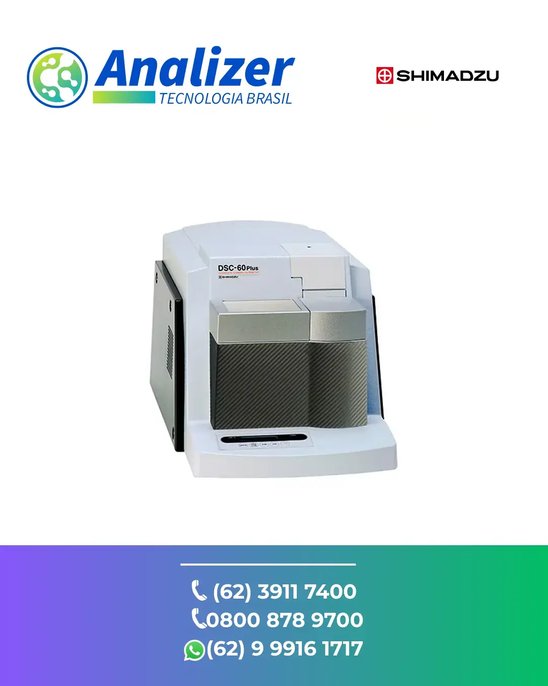 ASSISTÊNCIA TÉCNICA CALORIMETRO DIFERENCIAL DSC 60 PLUS SERIES SHIMADZU BRASIL