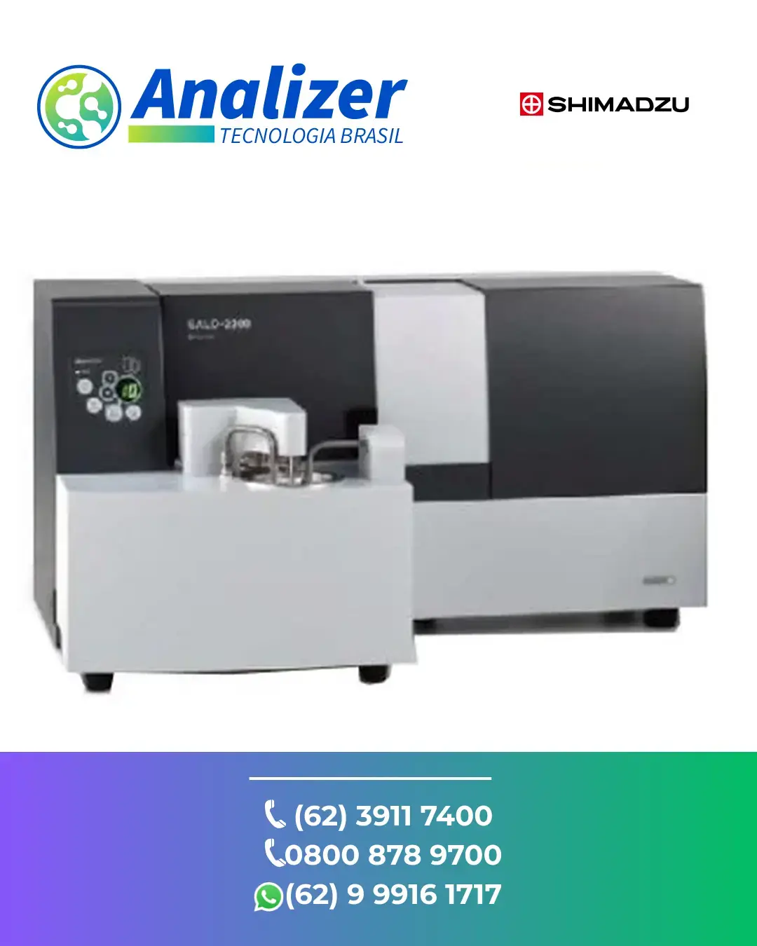 ASSISTÊNCIA TÉCNICA EQUIPAMENTOS ANALISADOR LASER DIFRACAO DE PARTICULAS SALD 2300 SHIMADZU BRASIL