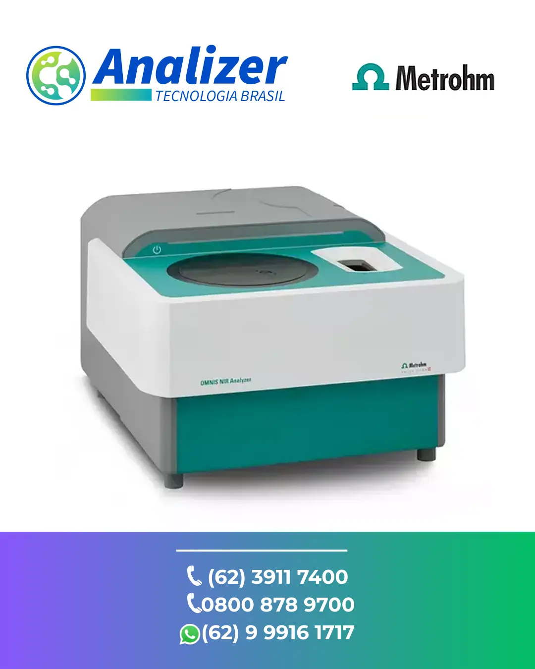 ASSISTÊNCIA TÉCNICA EQUIPAMENTOS ANALISADOR LÍQUIDO E SOLIDO OMNIS NIR METROHM BRASIL