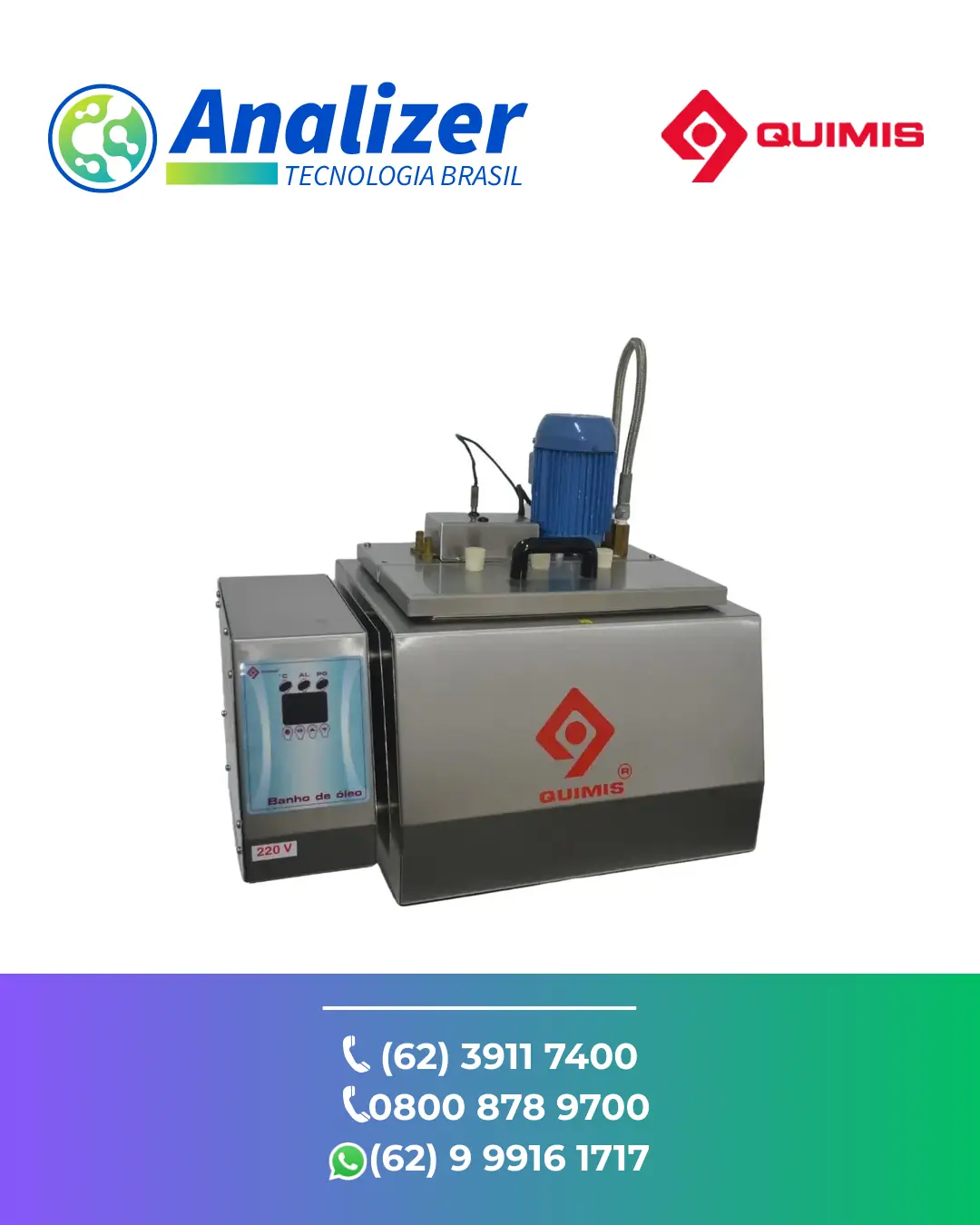 ASSISTÊNCIA TÉCNICA EQUIPAMENTOS BANHO DE ÓLEO 50 A 300°C Q213M QUIMIS BRASIL