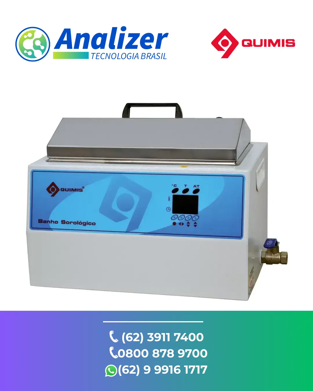 ASSISTÊNCIA TÉCNICA EQUIPAMENTOS BANHO SOROLÓGICO DIGITAL Q304M QUIMIS BRASIL