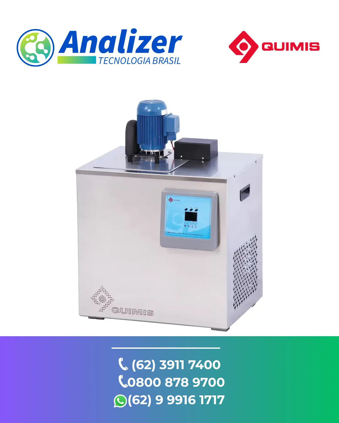 ASSISTÊNCIA TÉCNICA EQUIPAMENTOS BANHO ULTRATERMOSTÁTICO DIGITAL COM CIRCULACAO 20 A 120°C Q214M QUIMIS BRASIL