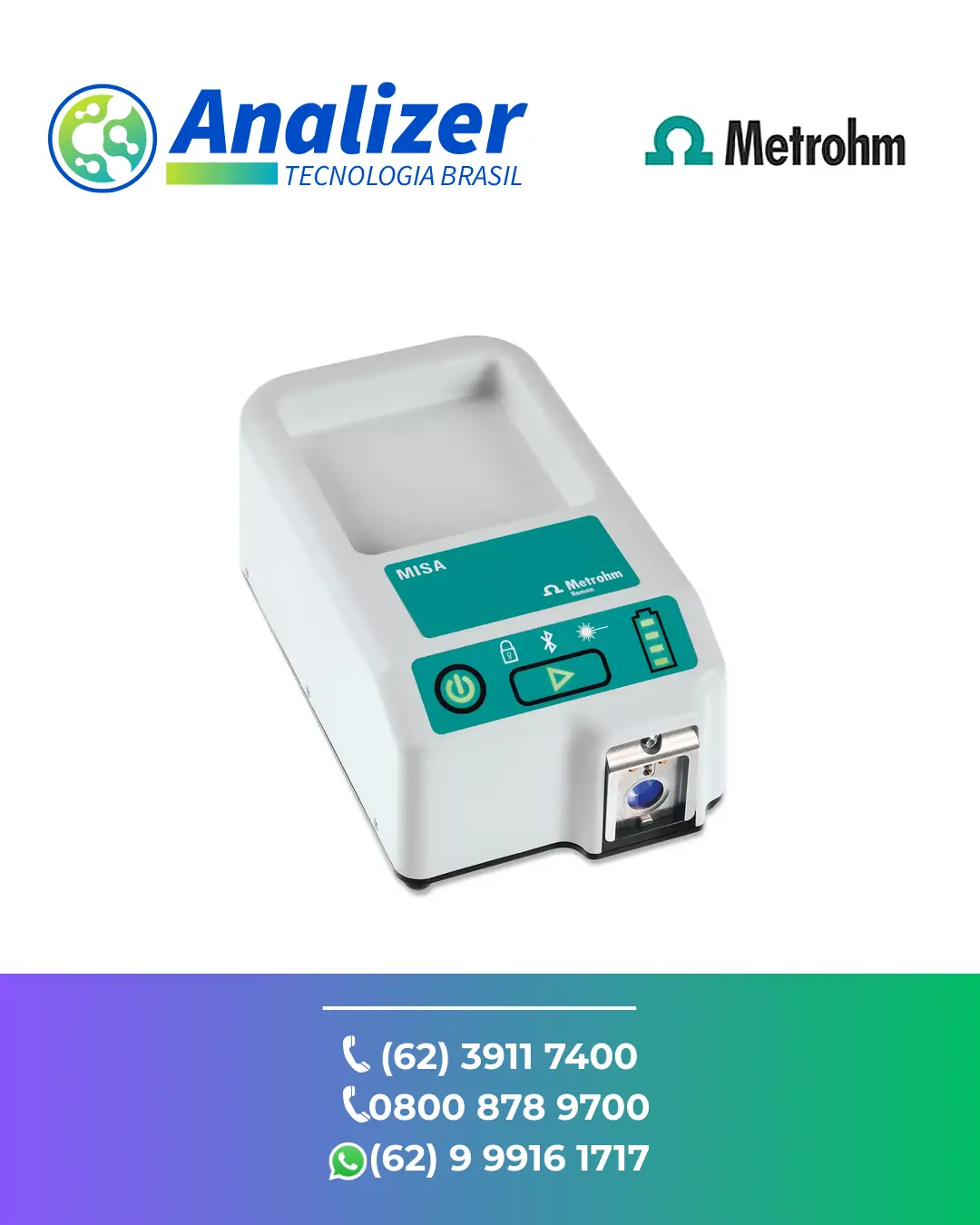 ASSISTÊNCIA TÉCNICA EQUIPAMENTOS ESPECTROSCOPIA RAMAN MISA BASIC METROHM BRASIL