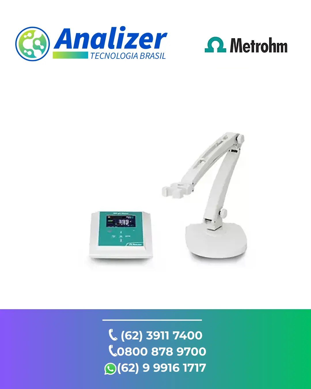 ASSISTÊNCIA TÉCNICA EQUIPAMENTOS MEDIDOR DE PH 949PH SEM ELETRODO METROHM BRASIL