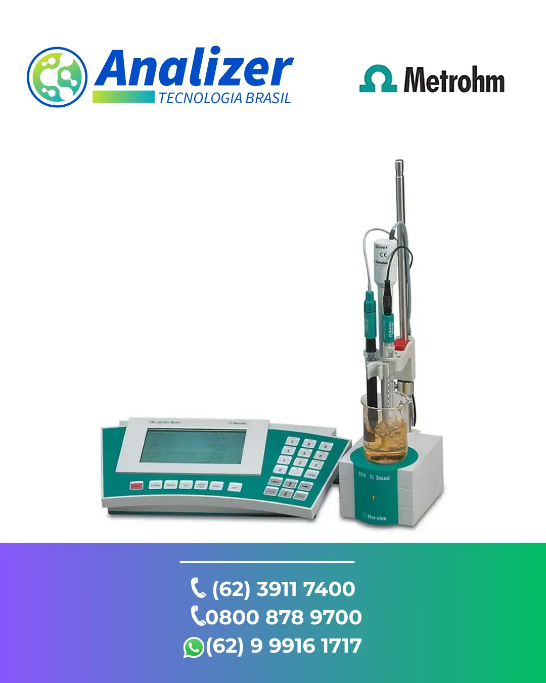 ASSISTÊNCIA TÉCNICA EQUIPAMENTOS MEDIDOR DE PH E IONS 781 METROHM BRASIL