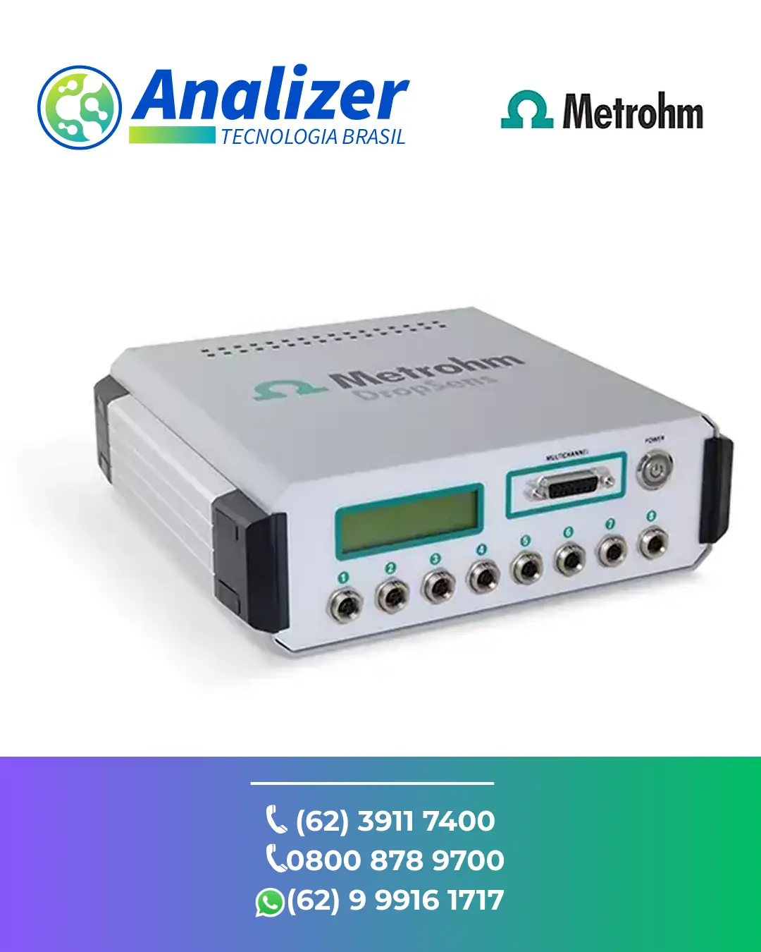 ASSISTÊNCIA TÉCNICA EQUIPAMENTOS MULTI POTENCIOSTATO GALVANOSTATO DRP STAT8000 METROHM BRASIL