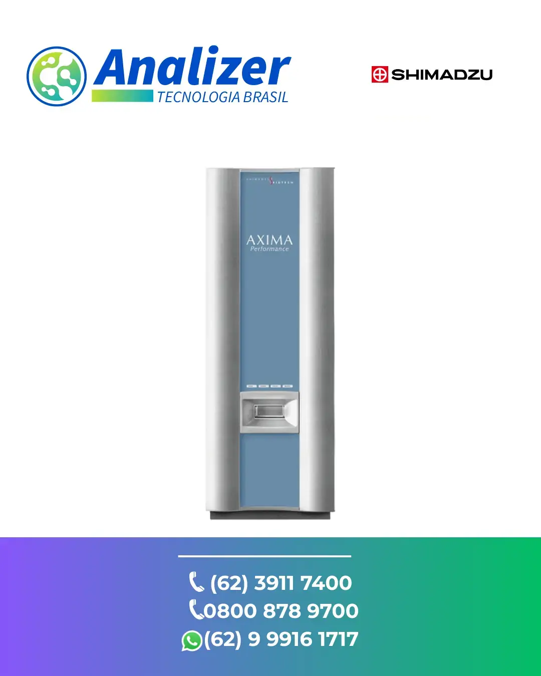 ASSISTÊNCIA TÉCNICA ESPECTROMETRO DE MASSA AXIMA PERFORMANCE SHIMADZU BRASIL