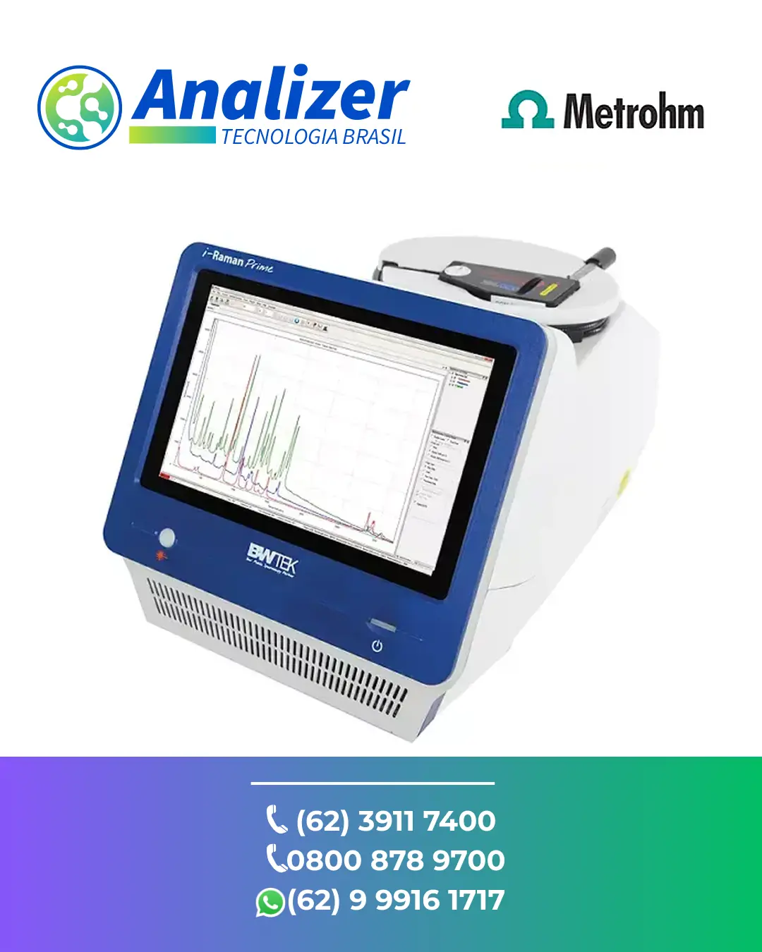 ASSISTÊNCIA TÉCNICA ESPECTROMETRO PORTATIL RAMAN I RAMAN PRIME 532H METROHM BRASIL