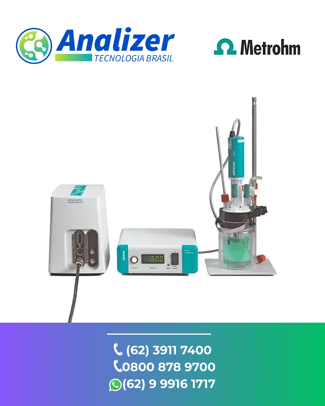 ASSISTÊNCIA TÉCNICA POTENCIOSTATO GALVANOSTATO COMPACTO ECAT METROHM BRASIL
