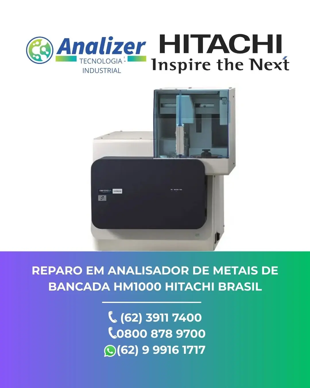 CONSERTO EM ANALISADOR DE METAIS DE BANCADA HM1000 HITACHI BRASIL