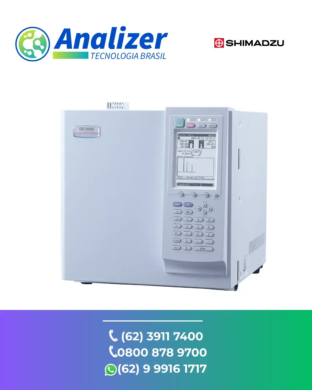 CORREÇÃO CROMATOGRAFO DE GASES GC 2025 SHIMADZU BRASIL