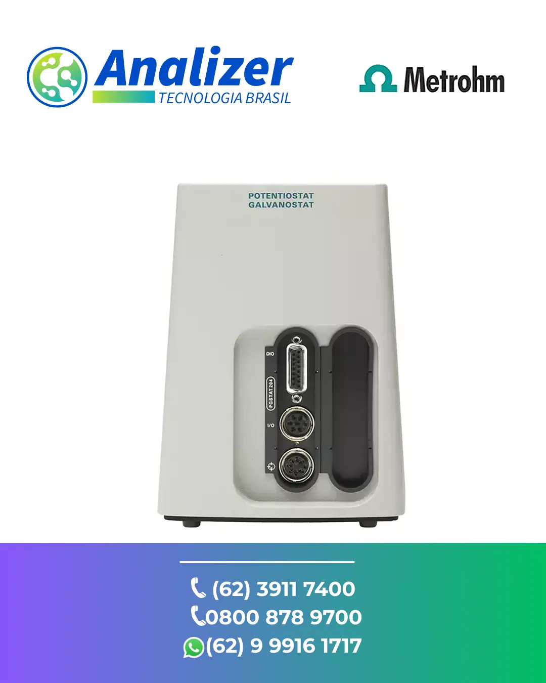 INTERVENÇÃO POTENCIOSTATO GALVANOSTATO COMPACTO AUTOLAB PGSTAT204 METROHM BRASIL