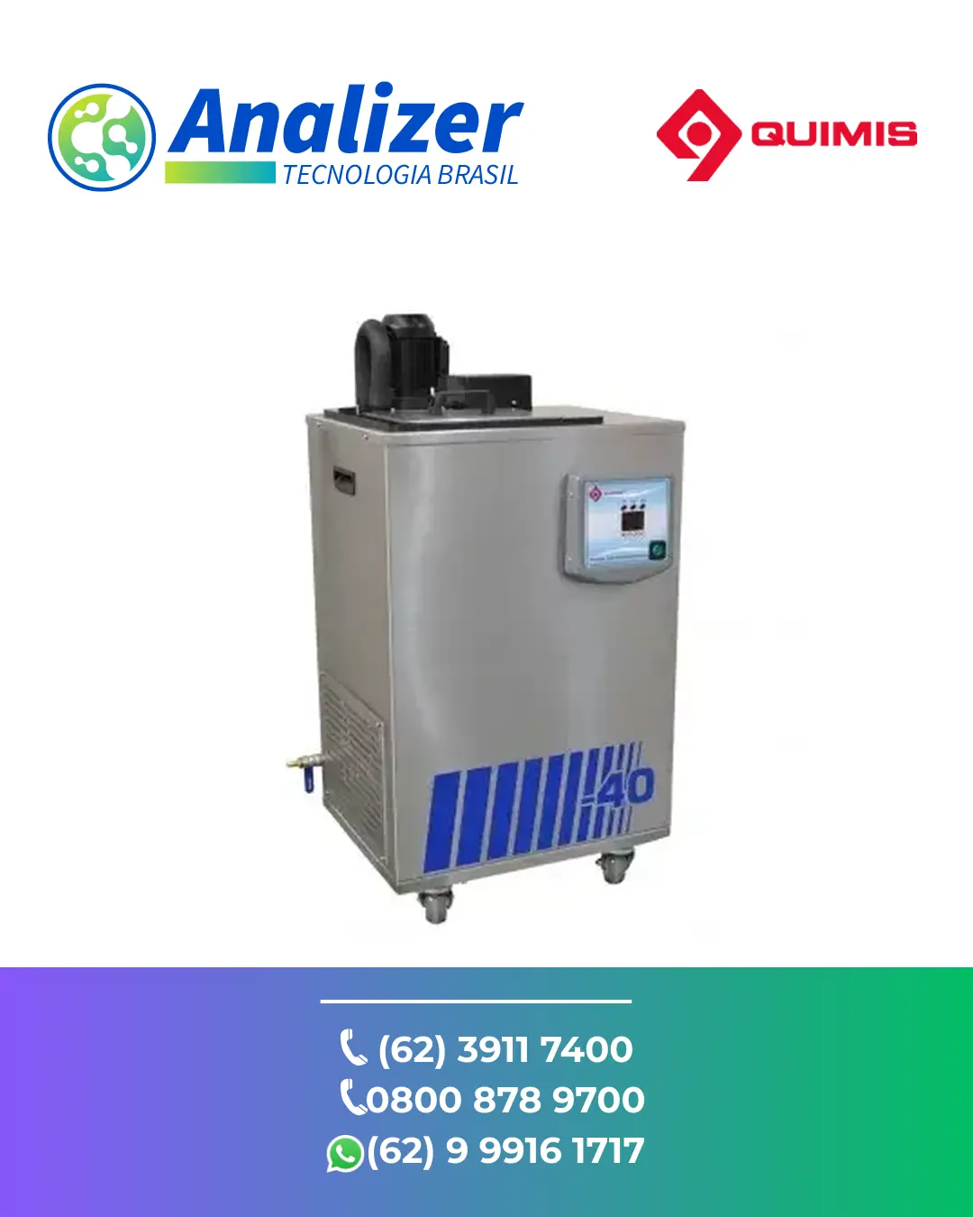 MANUTENÇÃO BANHO ULTRATERMOSTÁTICO 40 A 40°C Q214M4 QUIMIS BRASIL