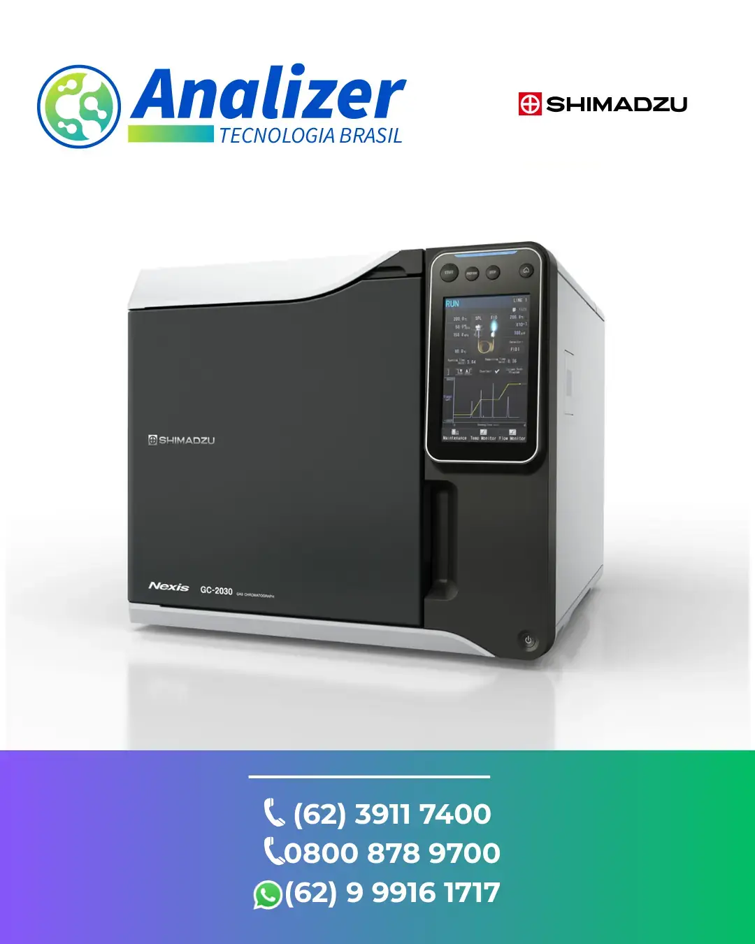 MANUTENÇÃO CORRETIVA EM CROMATOGRAFO DE GASES NEXIS GC 2030 SHIMADZU BRASIL