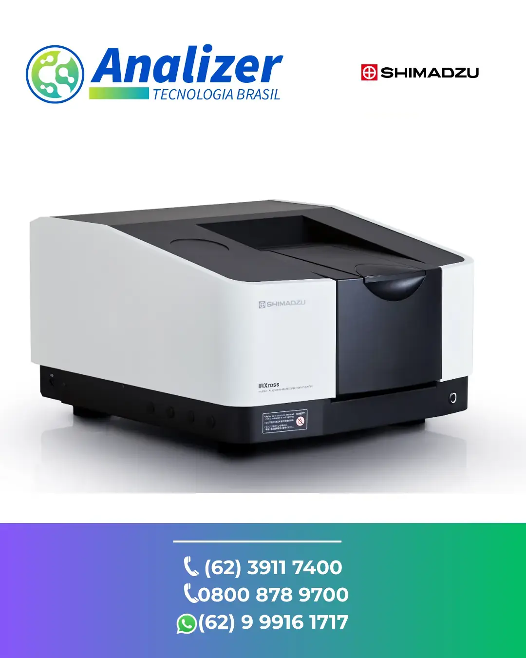 MANUTENÇÃO CORRETIVA EM ESPECTROFOTOMETRO IR IRXROSS SHIMADZU BRASIL