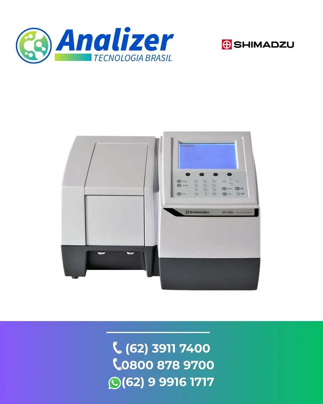 MANUTENÇÃO EM ESPECTROFOTOMETRO UV 1280 ANALISE UV VIS SHIMADZU BRASIL