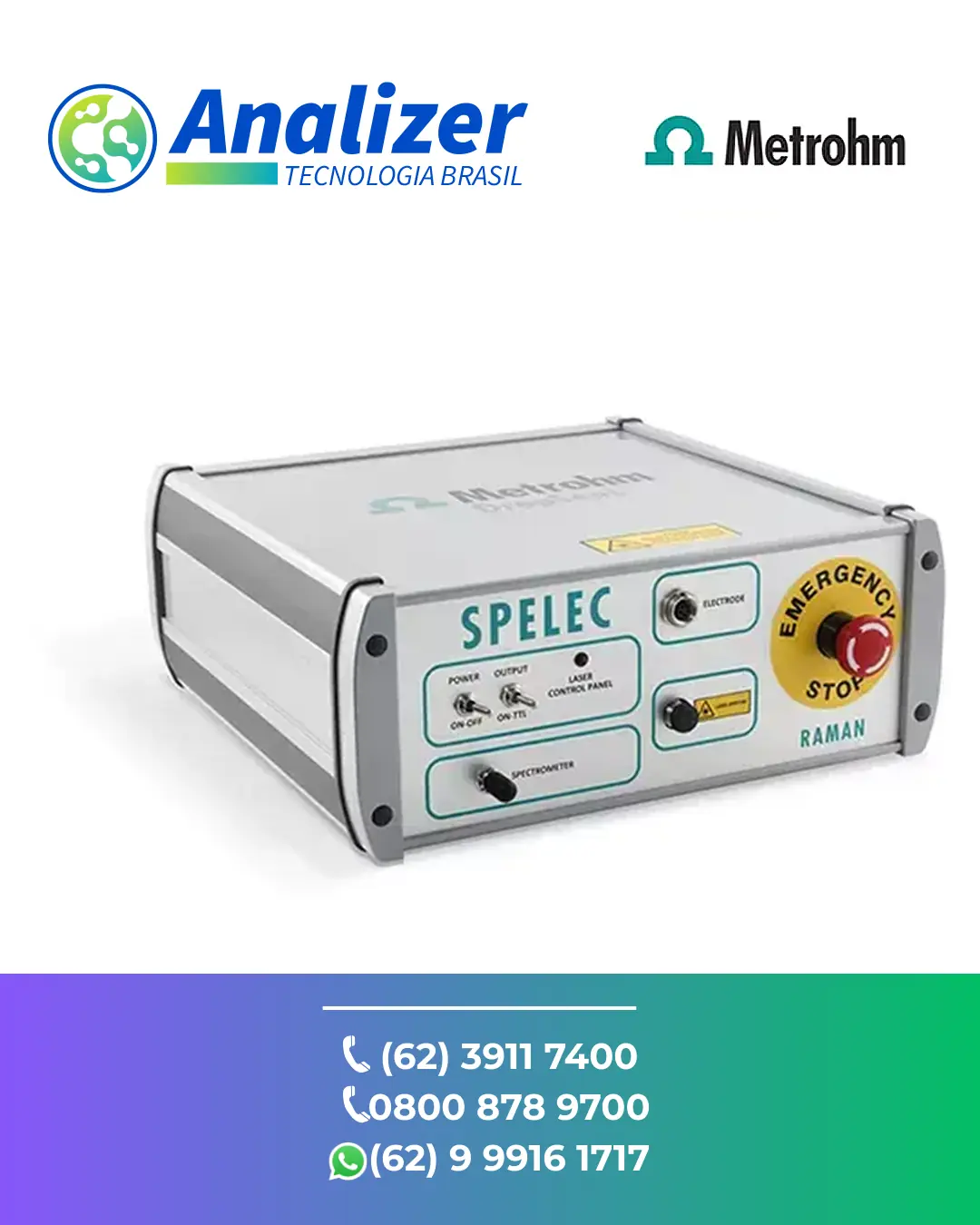 MANUTENÇÃO ESPECTROELETROQUÍMICO RAMAN DRP SPELECRAMAN638 METROHM BRASIL
