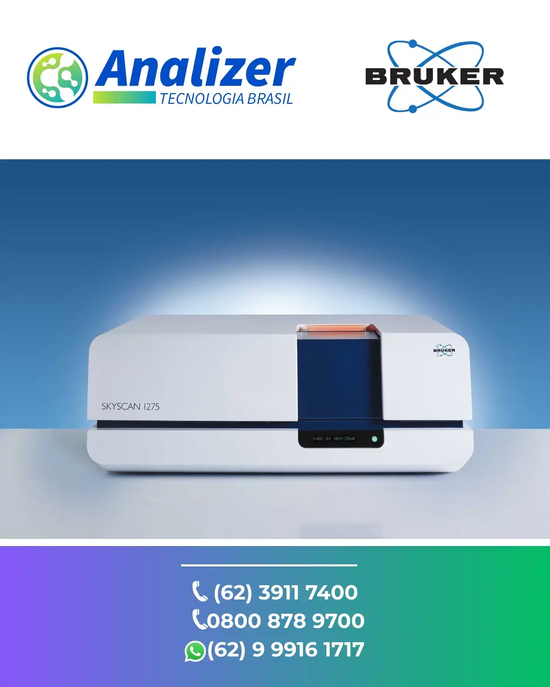 REPARO DE MICROTOMOGRAFO DE RAIOS X SKYSCAN 1275 BRUKER BRASIL