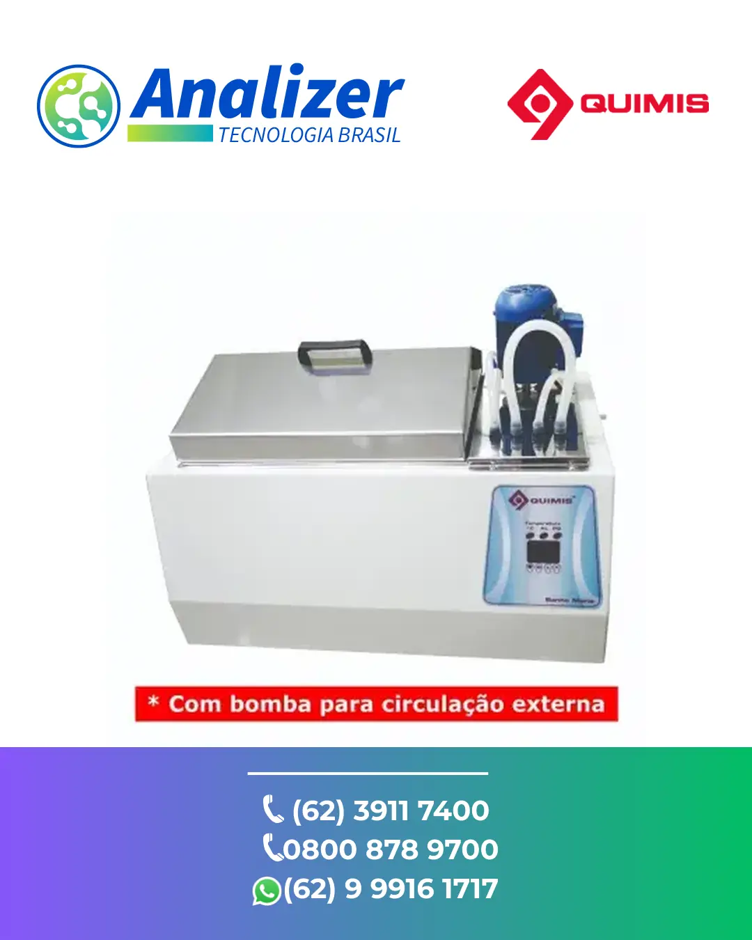 REPARO EM BANHO MARIA COM CIRCULACAO EXTERNA Q215S2 BS QUIMIS BRASIL