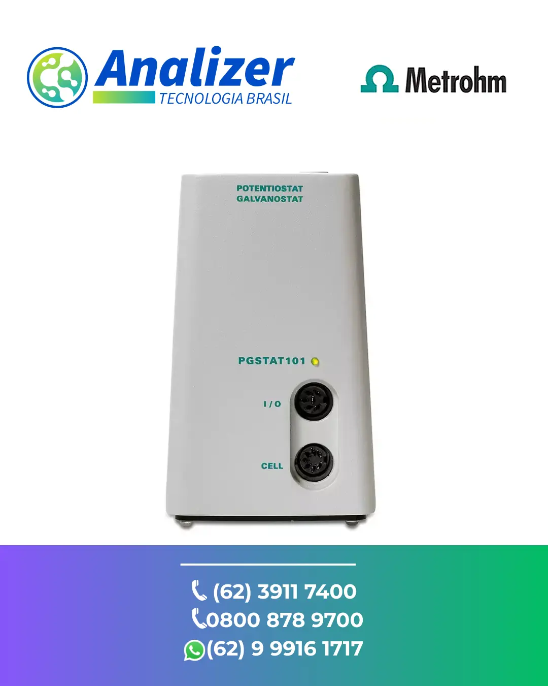 RESTAURAÇÃO POTENCIOSTATO GALVANOSTATO PORTATIL AUTOLAB PGTAT101 METROHM BRASIL